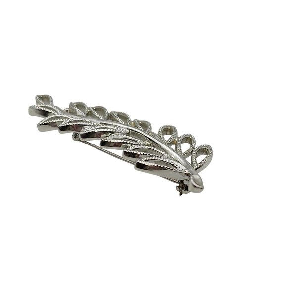 VTG Emmons Brooch Silver Tone Filigree Leaf Natural Boho Fairy Cottage Core Pin - Picture 8 of 15